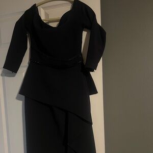 Safiyaa Amna navy midi dress